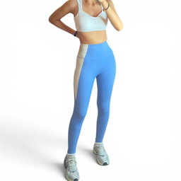 Legging azul-beige
