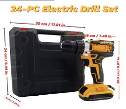 24-Piece Electric Drill Set/Screw Gun