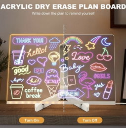 Dry-Erase DIY Writing Board with Stand, Markers & Wiping Cloths