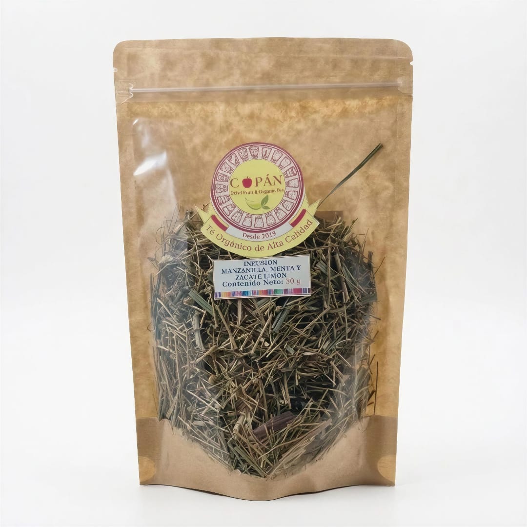 Infusión Manzanilla, Menta y Zacate de Limón (60g)