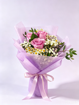 Rose Value Pack - 3 stalk with Baby's breath with Chamomile or Eucalyptus Parvifolia/Leaves