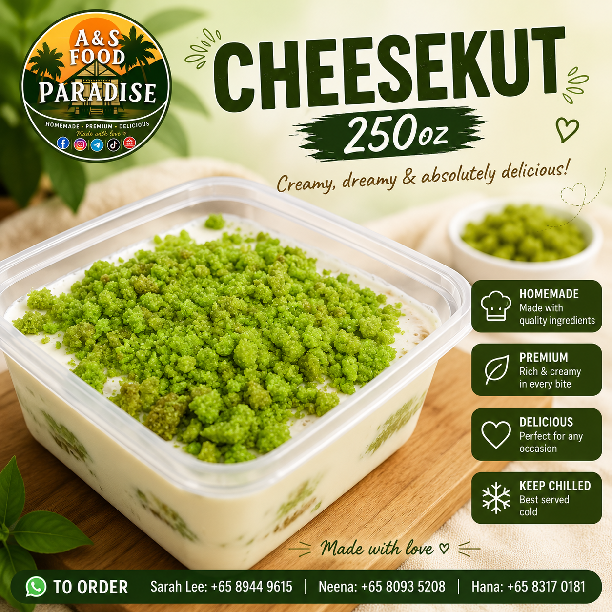 Cheesekut 250oz - Pistachio 