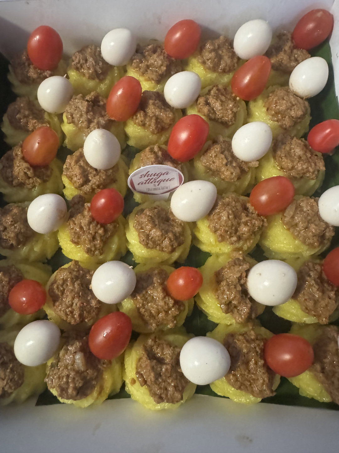 Pulut Kuning and Minced Beef Rendang