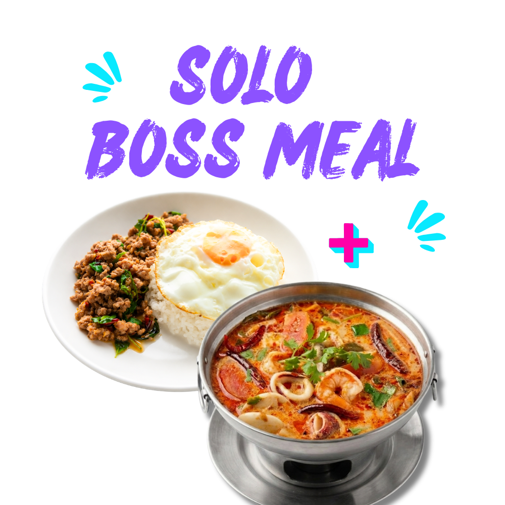 Solo Boss Meal: Thai Basil Minced Pork + Tom Yum Seafood Soup_0