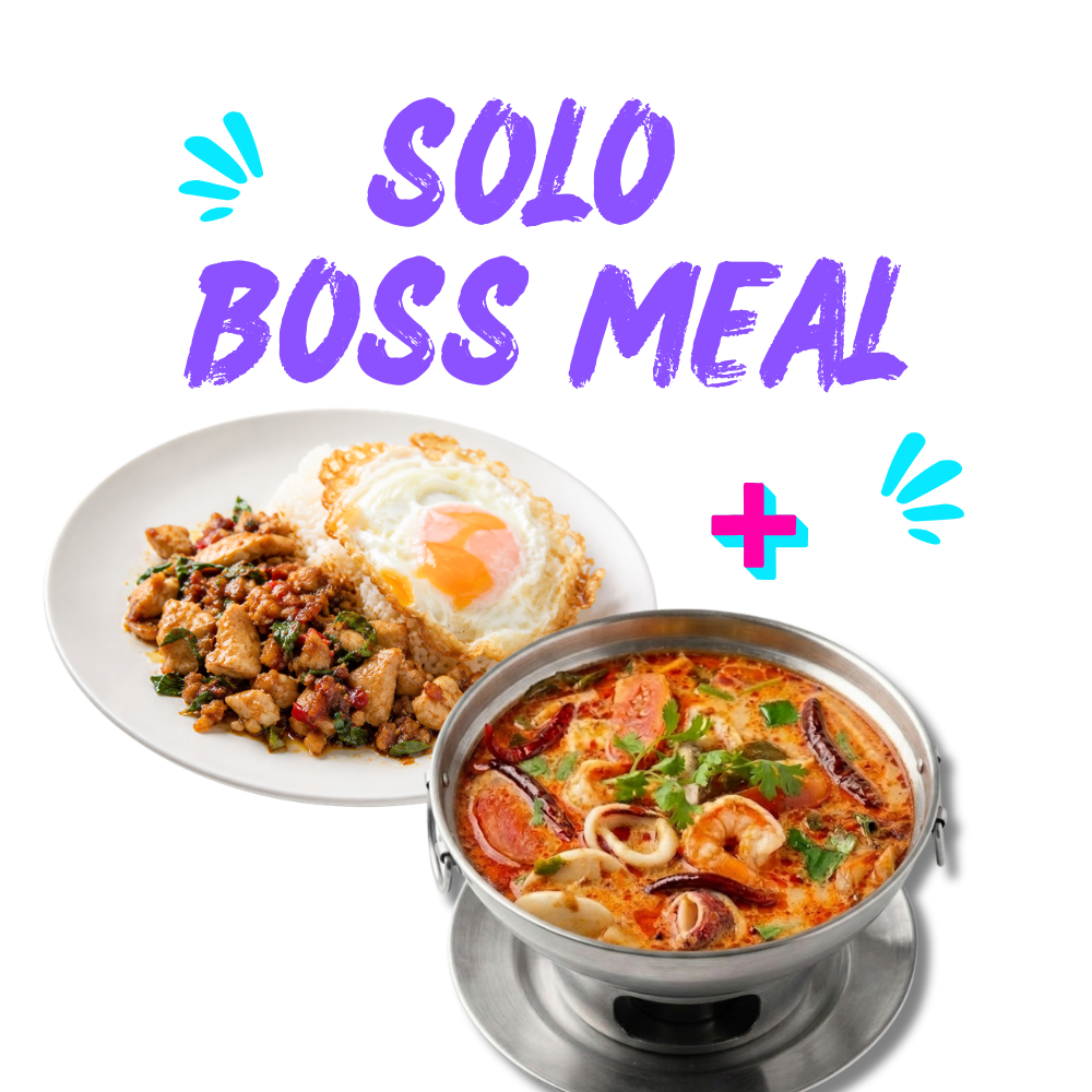Solo Boss Meal: Thai Basil Chicken + Tom Yum Seafood Soup_0