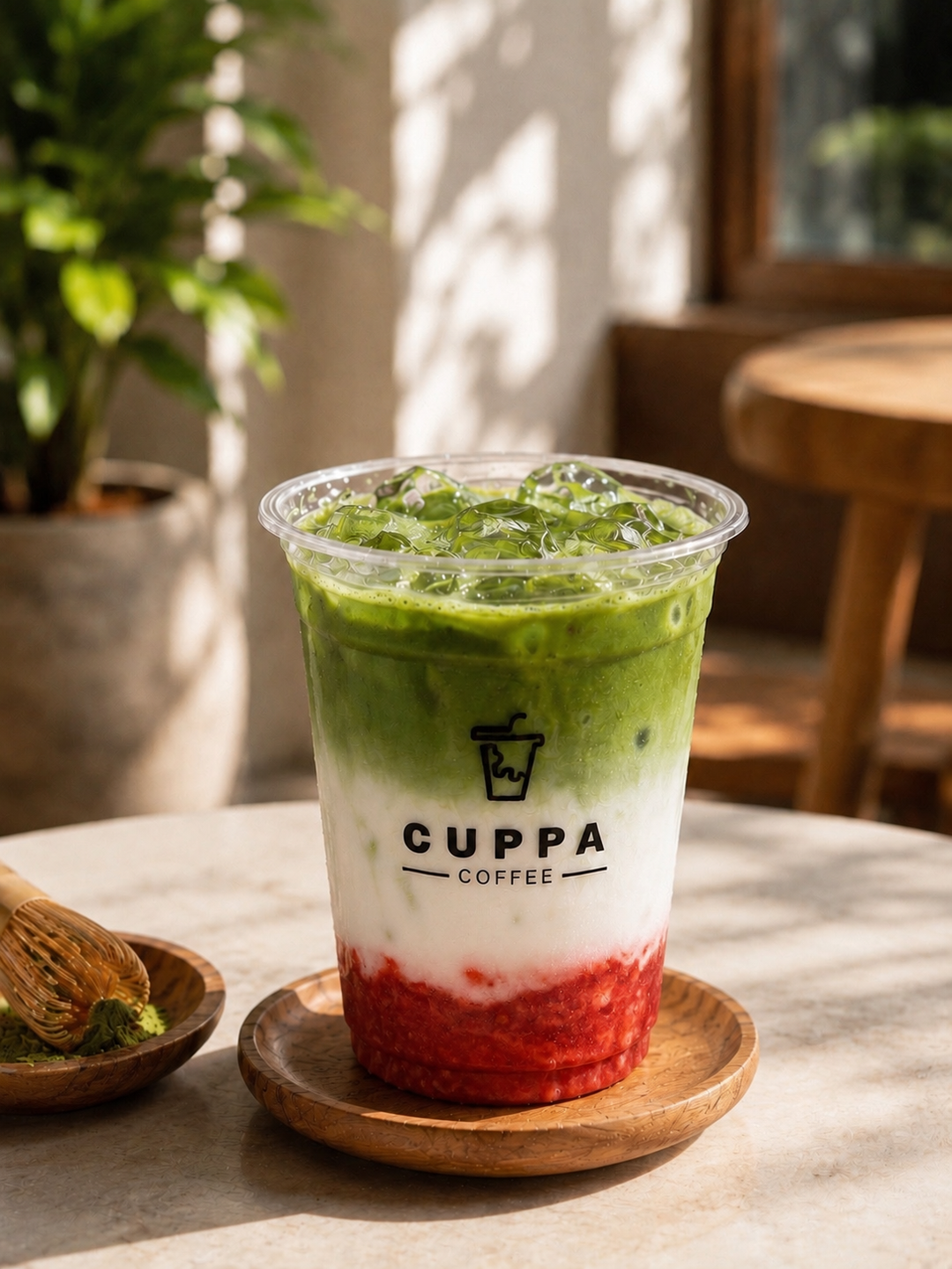 Iced Strawberry Matcha Latte 👍🏼
