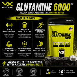 VITAXTRONG 100% Glutamine [300g / 500g / 1kg] – Faster Muscle Recovery, Repair & Immune Boost [VX]