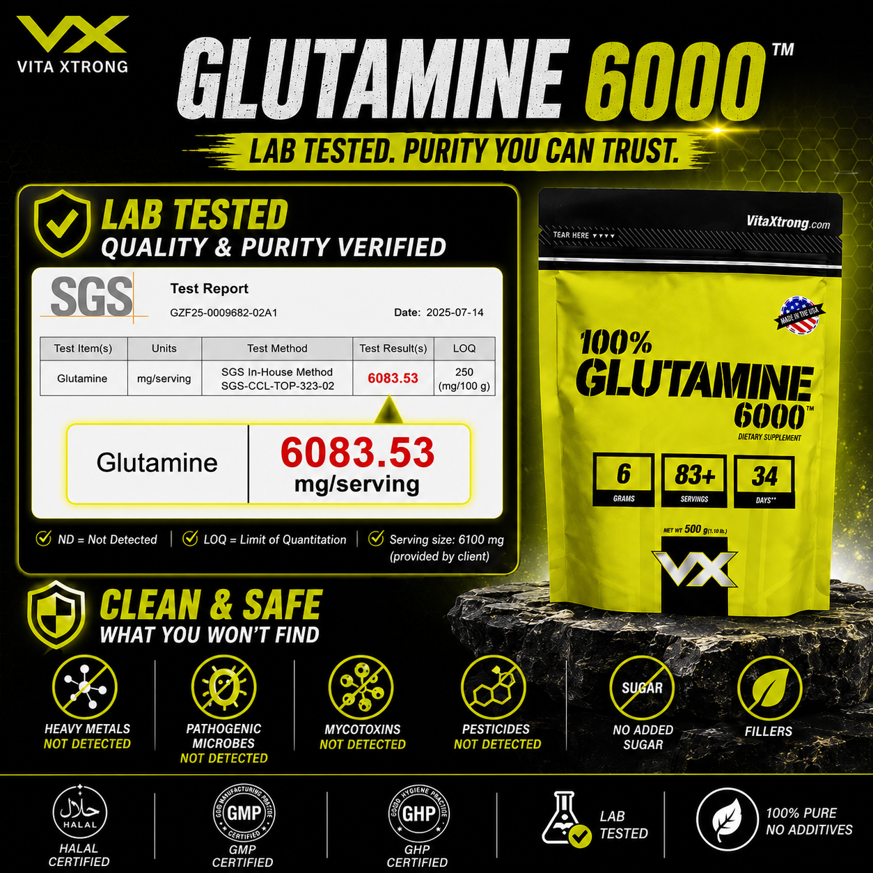 VITAXTRONG 100% Glutamine [300g / 500g / 1kg] – Faster Muscle Recovery, Repair & Immune Boost [VX]_5