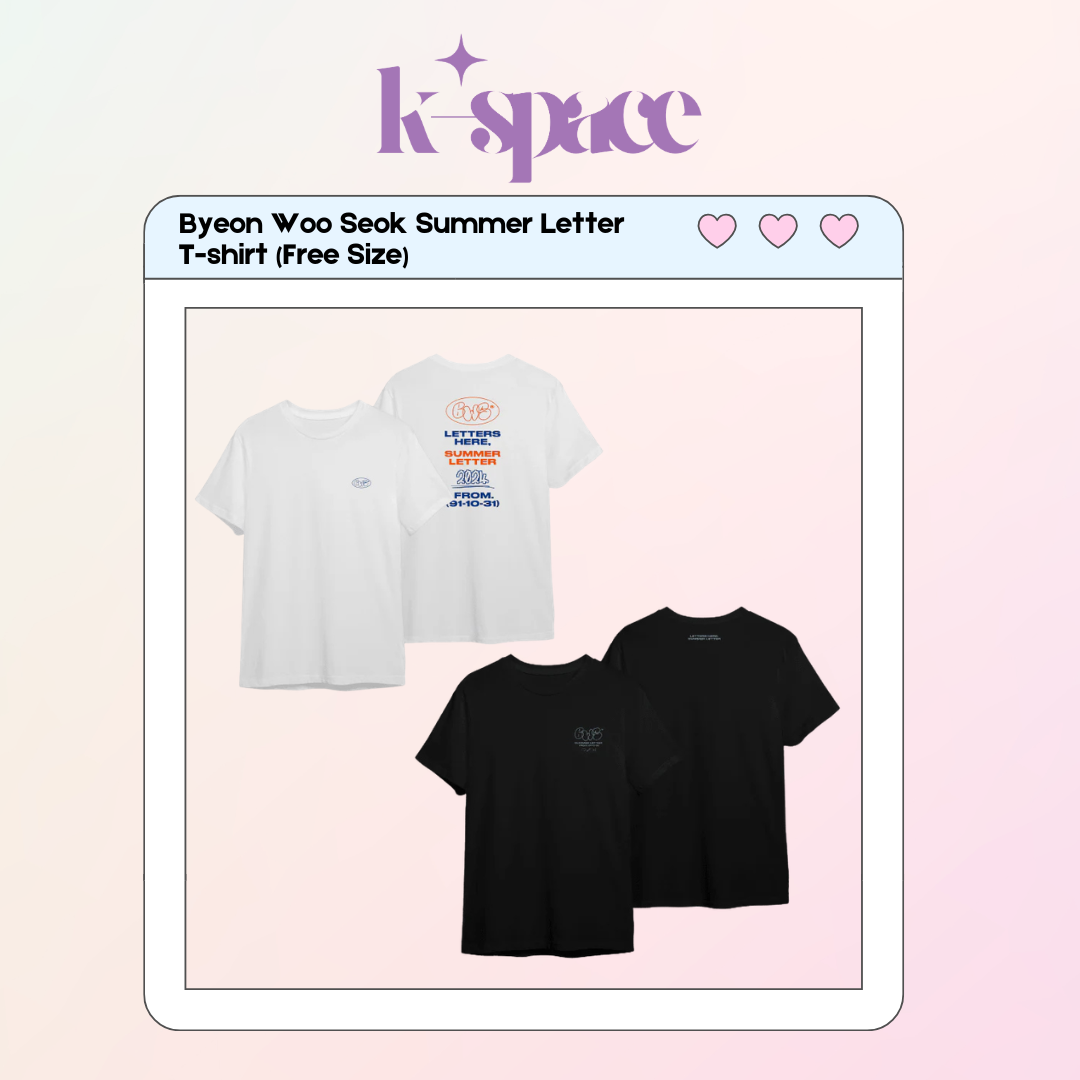 Byeon Woo Seok Summer Letter T-shirt (Free Size)_0