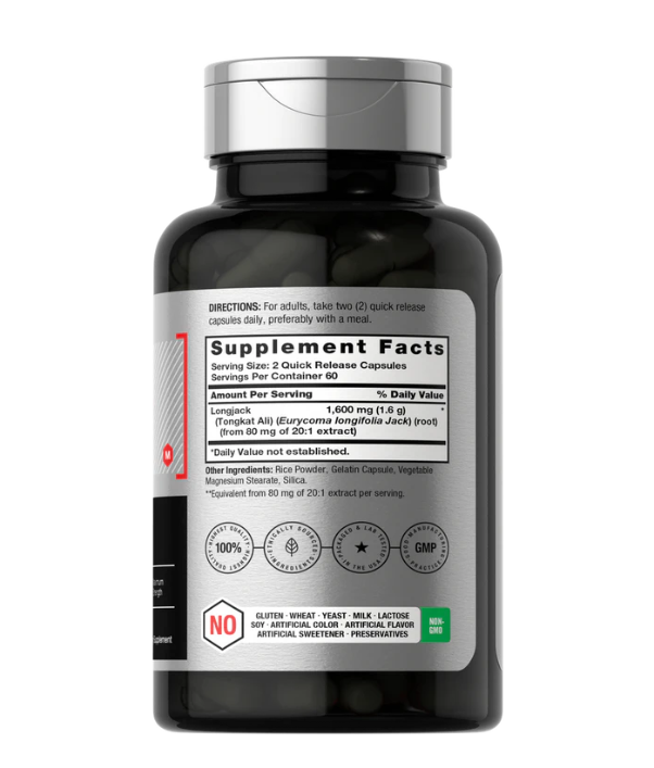 Testosterona Booster Horbäach Longjack Tongkat Ali 1600 mg (120 cápsulas)_2