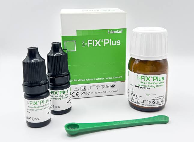 I-FIX Plus 20g powder, 2x6.5g liquid (Cemento de fijación de ionómero de vidrio modificado con resina)