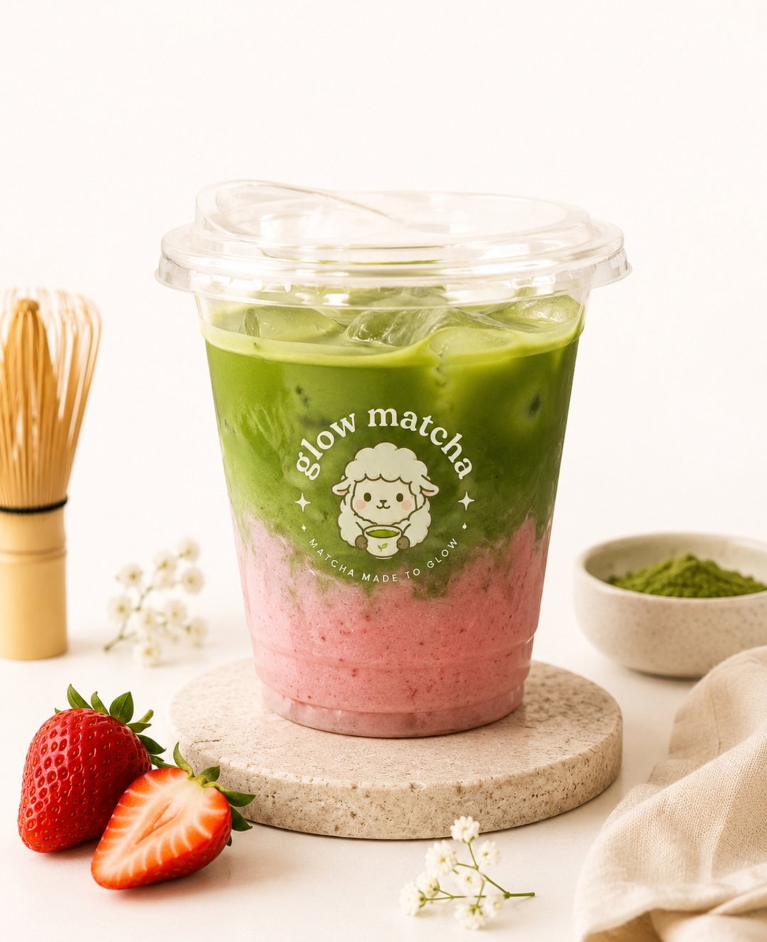 Iced Strawberry Matcha Latte