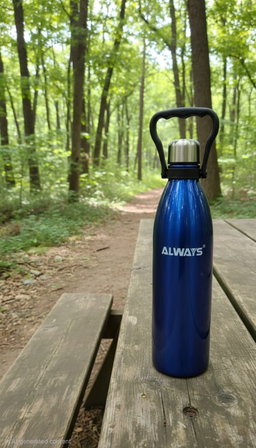 Vacuum bottle with handle