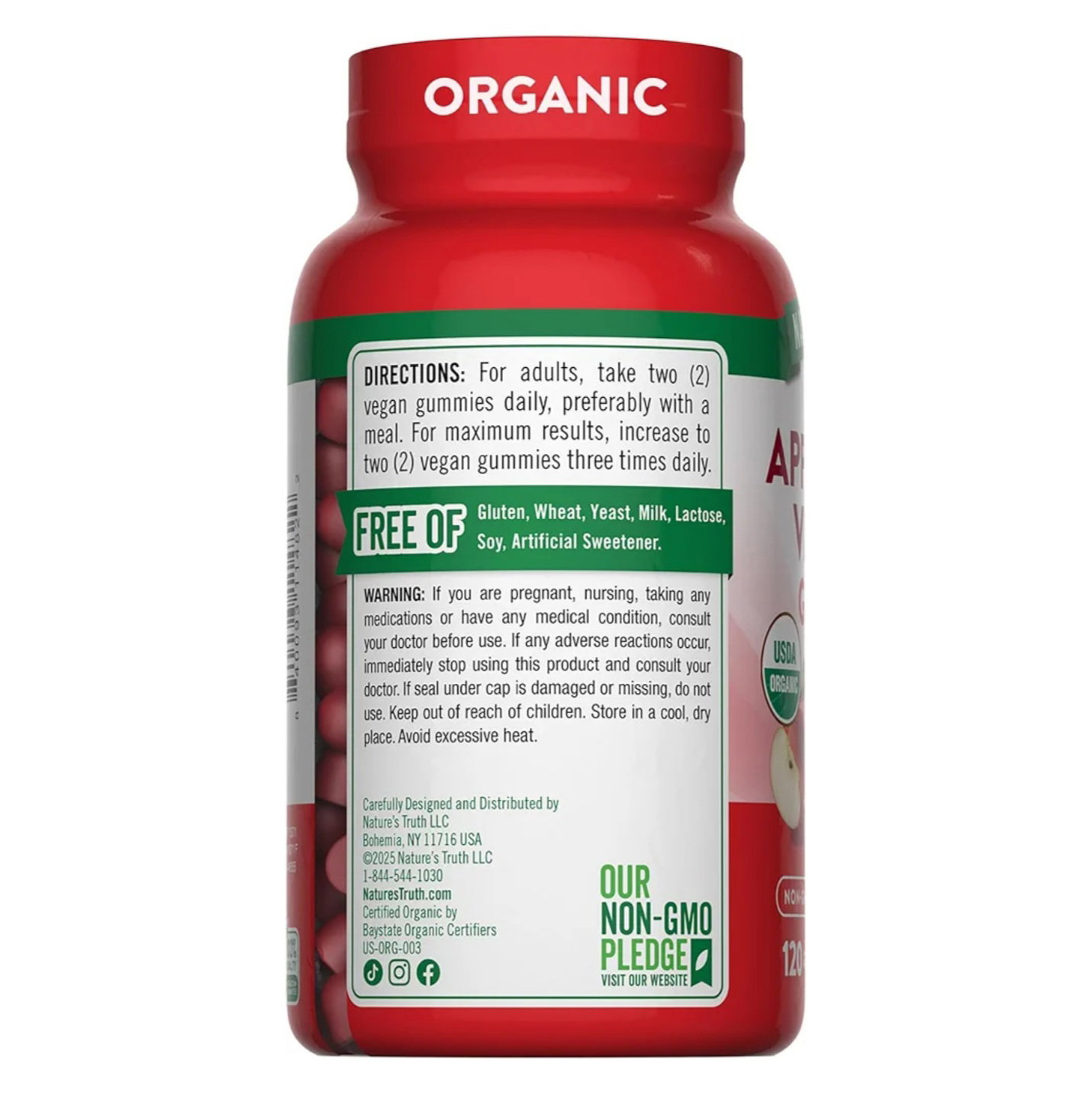 Nature's Truth - Apple Cider Vinegar Organic Gummies, 120 Gummies_1