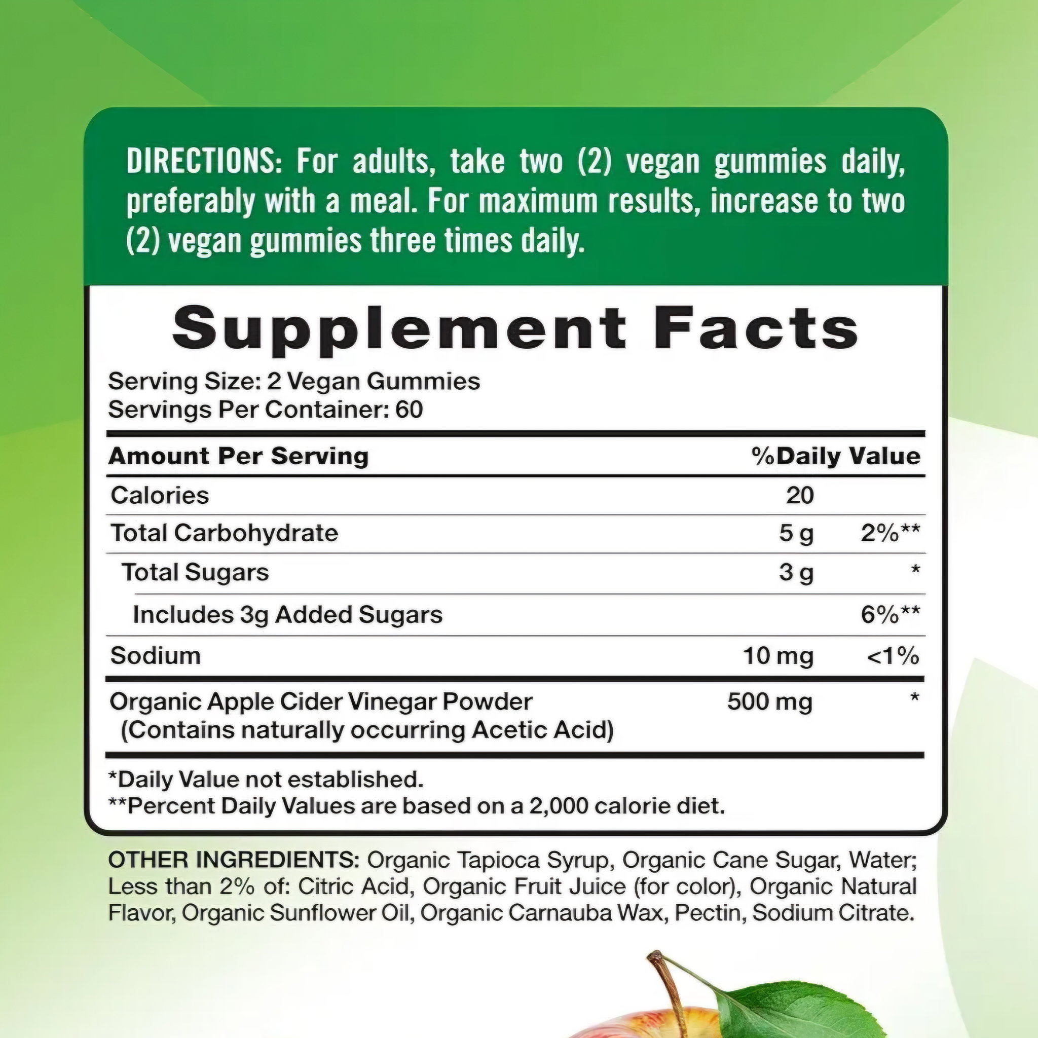 Nature's Truth - Apple Cider Vinegar Organic Gummies, 120 Gummies_2