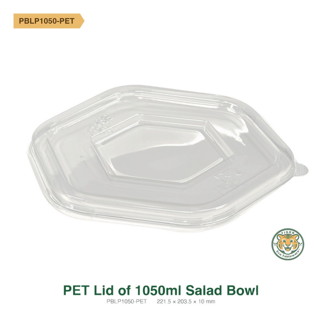 PET Lid for Bagasse Salad Bowl 1050ml (RM0.4676/pc)
