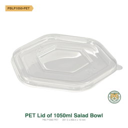 PET Lid for Bagasse Salad Bowl 1050ml (RM0.4676/pc)