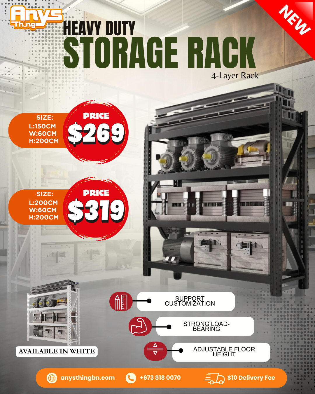 heavy duty storage rack 4 layer_0