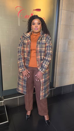 Melton Check Coat