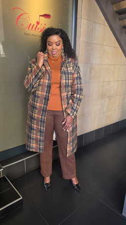 Melton Check Coat