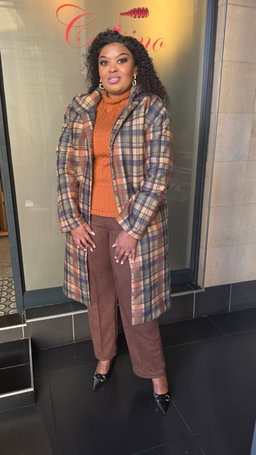 Melton Check Coat