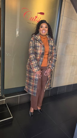 Melton Check Coat