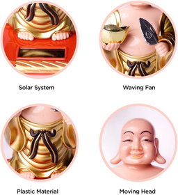 Solar Laughing Buddha for Health Wealth & Prosperity