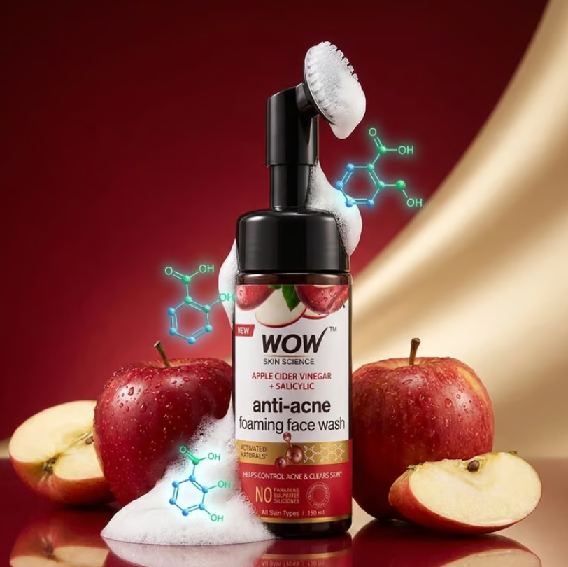 Wow - Apple Cider Vinegar Foaming Face Wash With Built In Brush