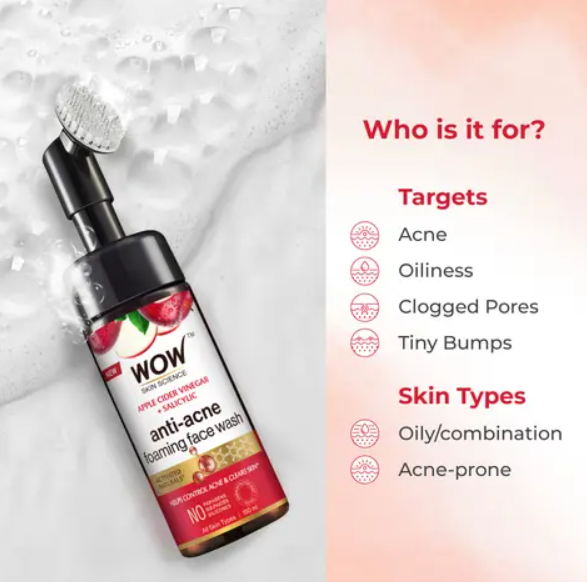 Wow - Apple Cider Vinegar Foaming Face Wash With Built In Brush_1