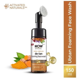 Wow - Ubtan Foaming with Built-In Face Brush for deep cleansing - No Parabens, Silicones & Color - Face Wash 150mL