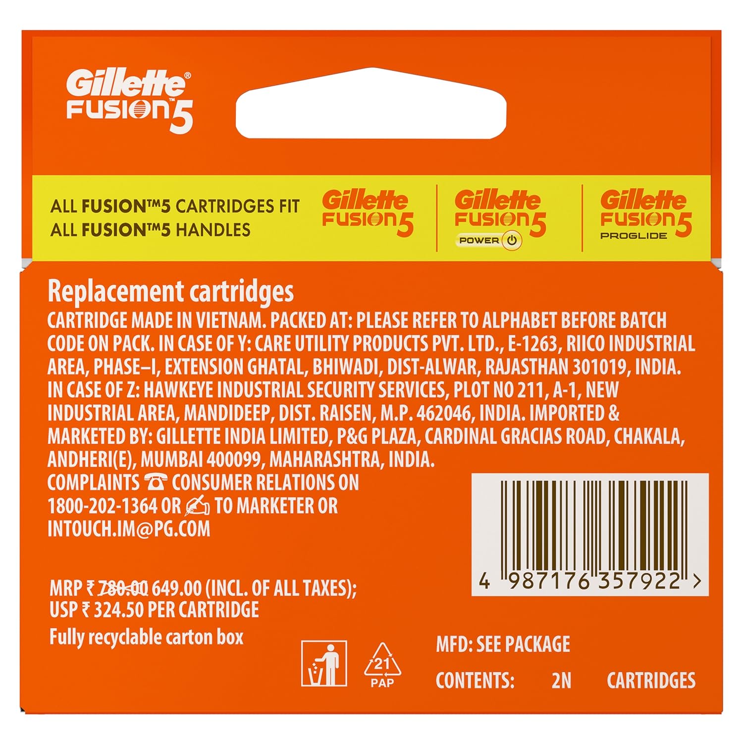 Gillette Fusion 5 - (Pack of 2) Power Shaving Razor Blades_1
