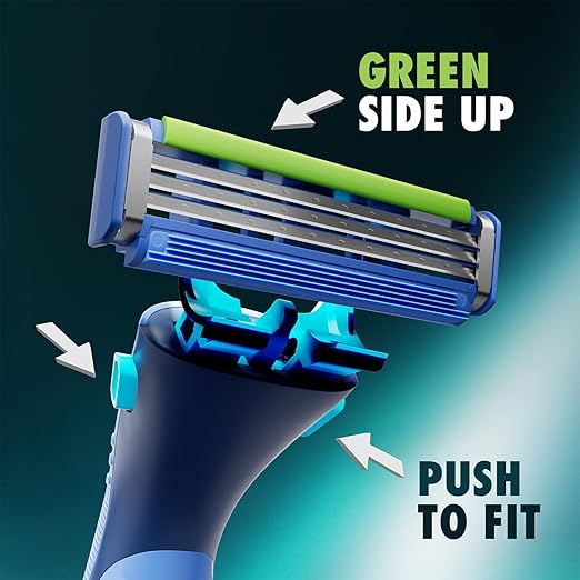 Gillette Guard 3 in1 Shaving Razor Blade for men - 2 Cartridges + 1 Razor | Smooth Shave | Aqua gel Lubrastrip | 3 Platinum Coated Blades | Rubber Handle Grip | Flexi Head | good for Sensitive Skin_7