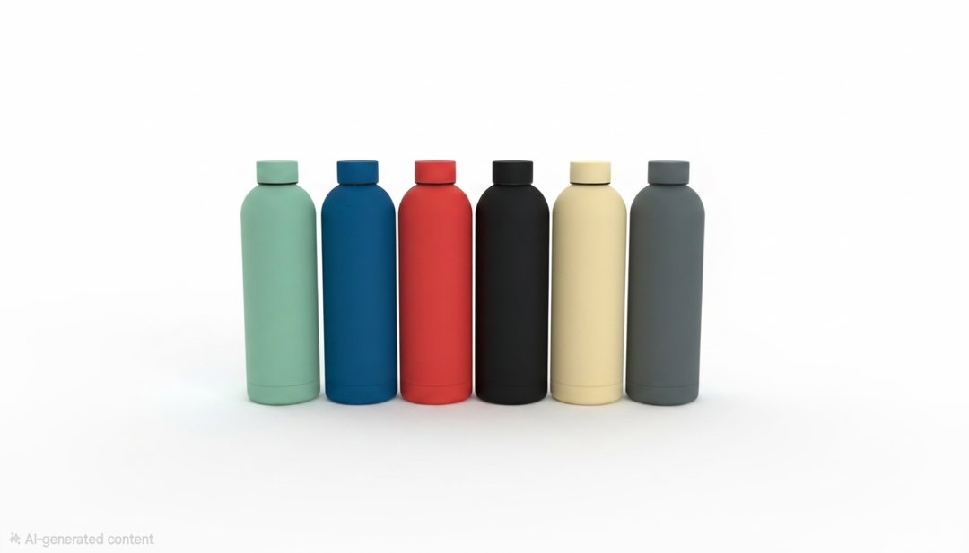 Velvet feel vacuum flask with handle
