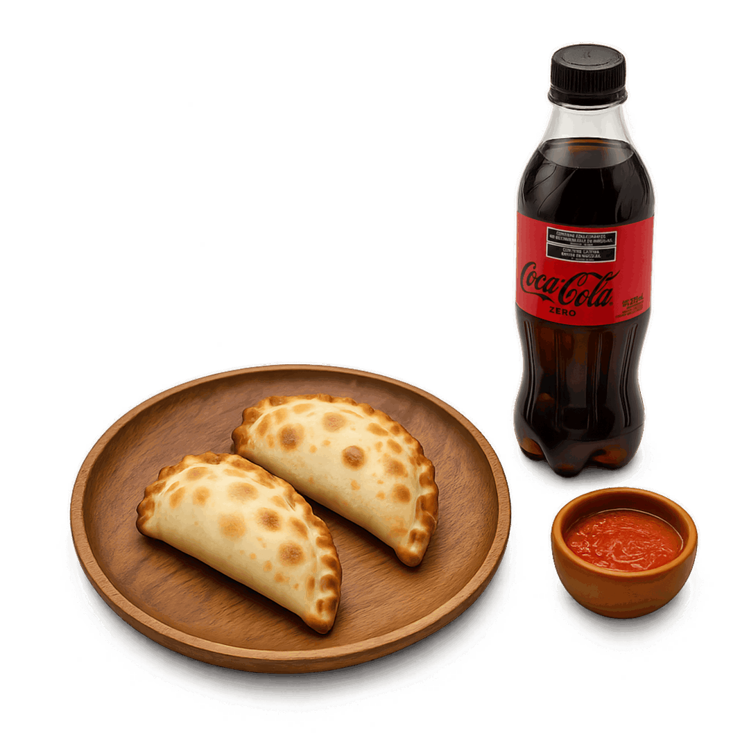2 EMPANADAS + 1 COCA-COLA375CC