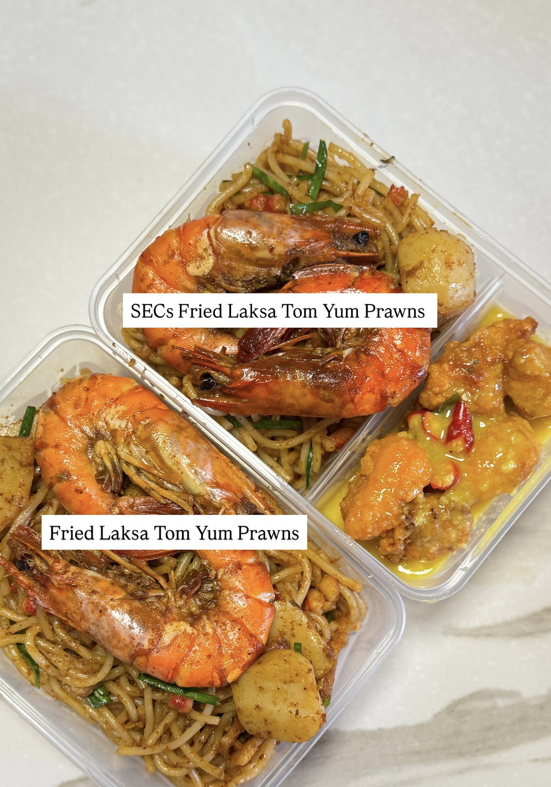 Fried Laksa Tom Yum Prawns