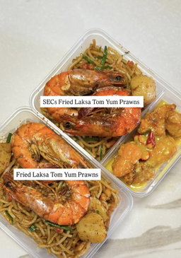 Fried Laksa Tom Yum Prawns 