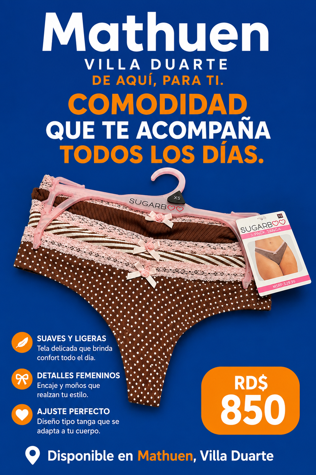 Panties set de 3 (XS)