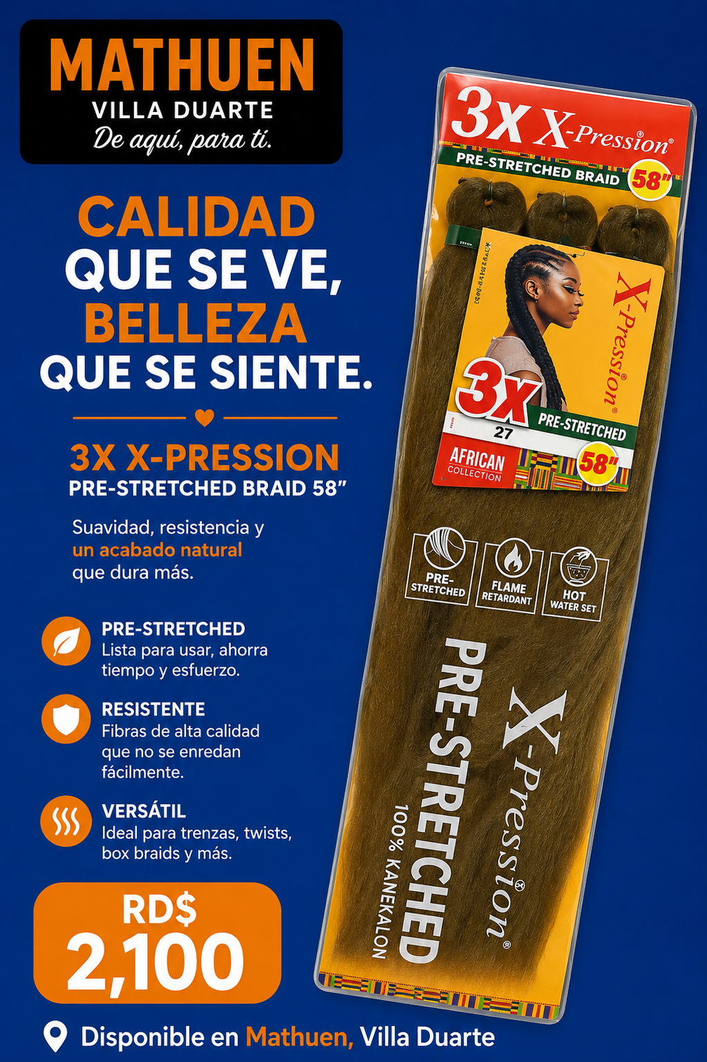 Cabello Para Trenzar / Color: 27 / 58”