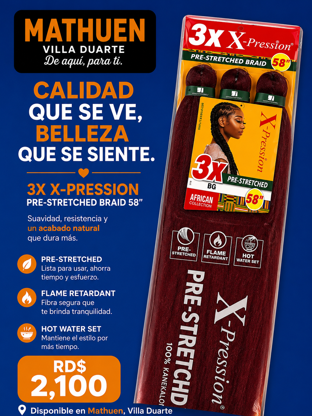 Cabello Para Trenzar / Color: BG / 58”