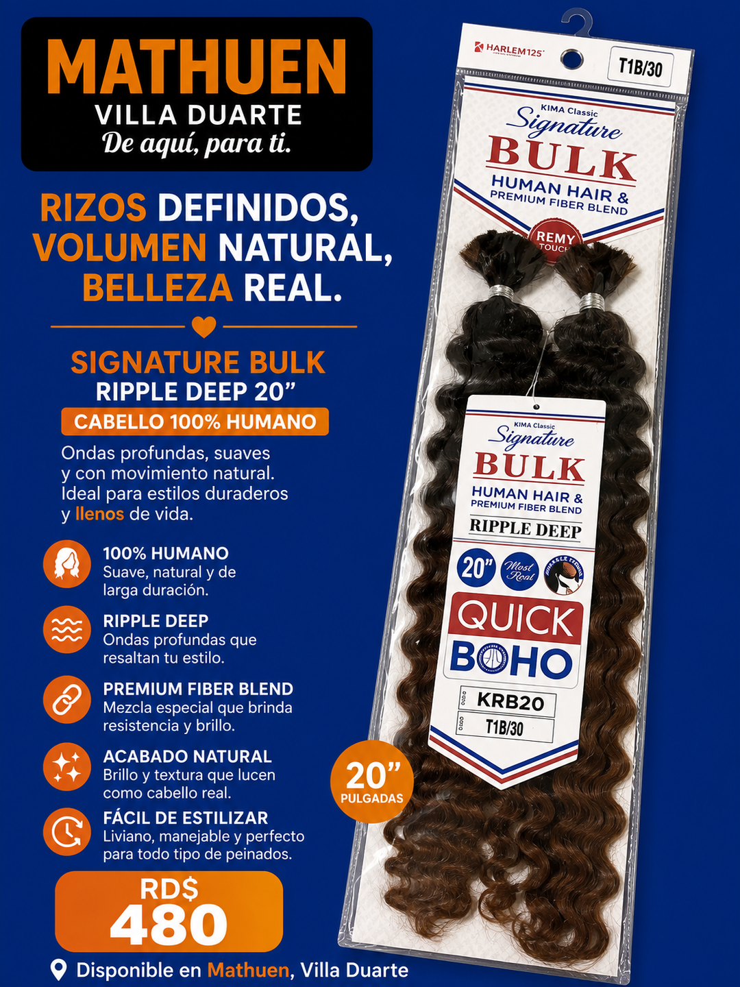 Cabello Humano / T1B30 / 20”