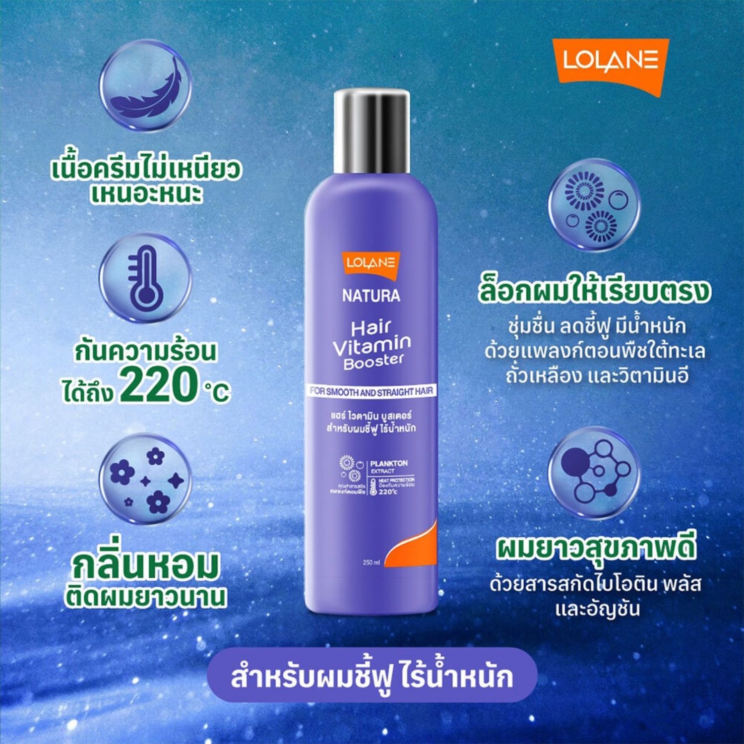 Lolane - Hair Vitamin Booster (For Smooth and Straight Hair - Purple) 250ml | Wholesale Hair Care Singapore_1