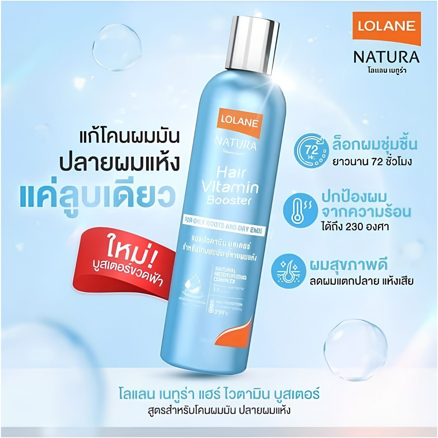 Lolane - Hair Vitamin Booster (For Oily Roots and Dry Ends - Blue) 250ml | Wholesale Hair Care Singapore_1