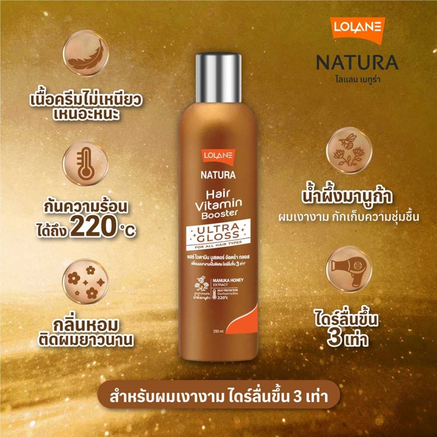 Lolane - Hair Vitamin Booster (Ultra Gloss - Brown) 250ml | Wholesale Hair Care Singapore_1