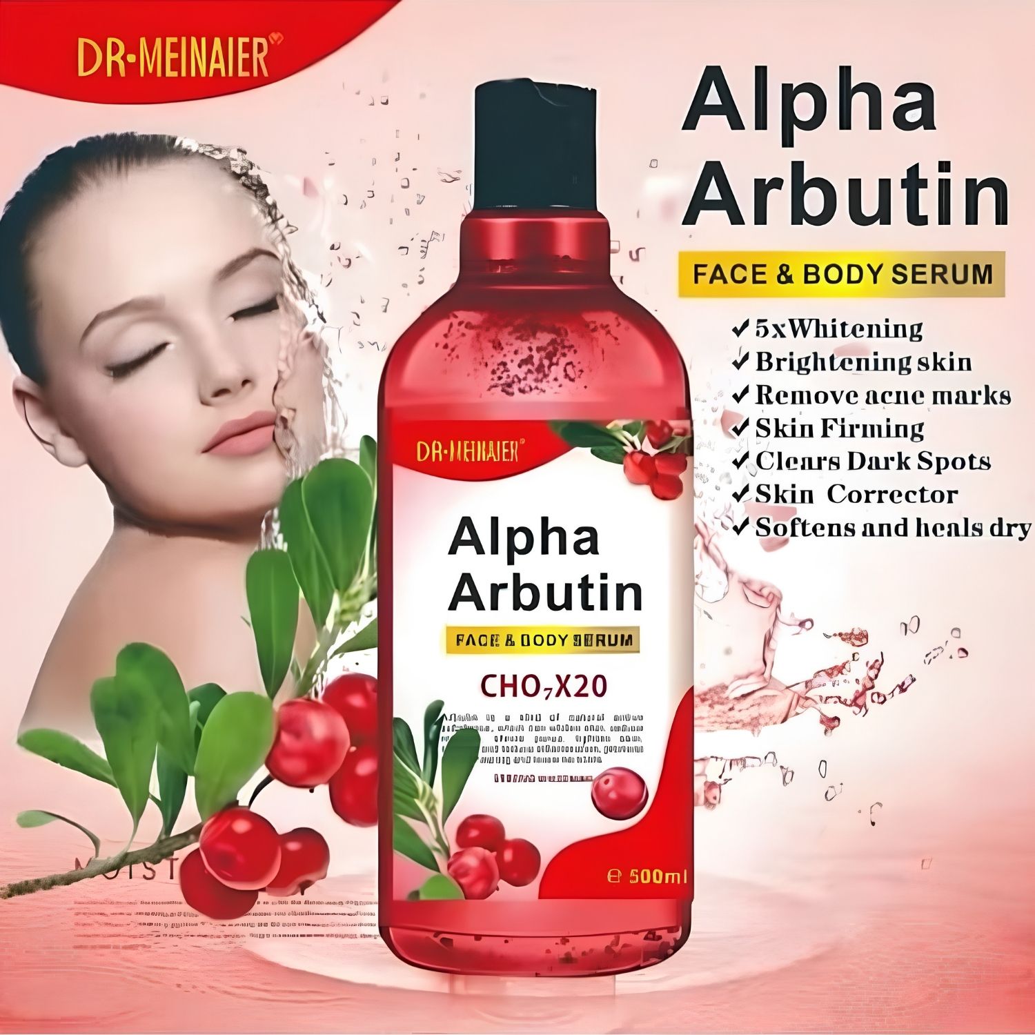 Dr Meinaier - Alpha Arbutin Face & Body Serum 500ml | Wholesale Bath & Body Care Singapore_3