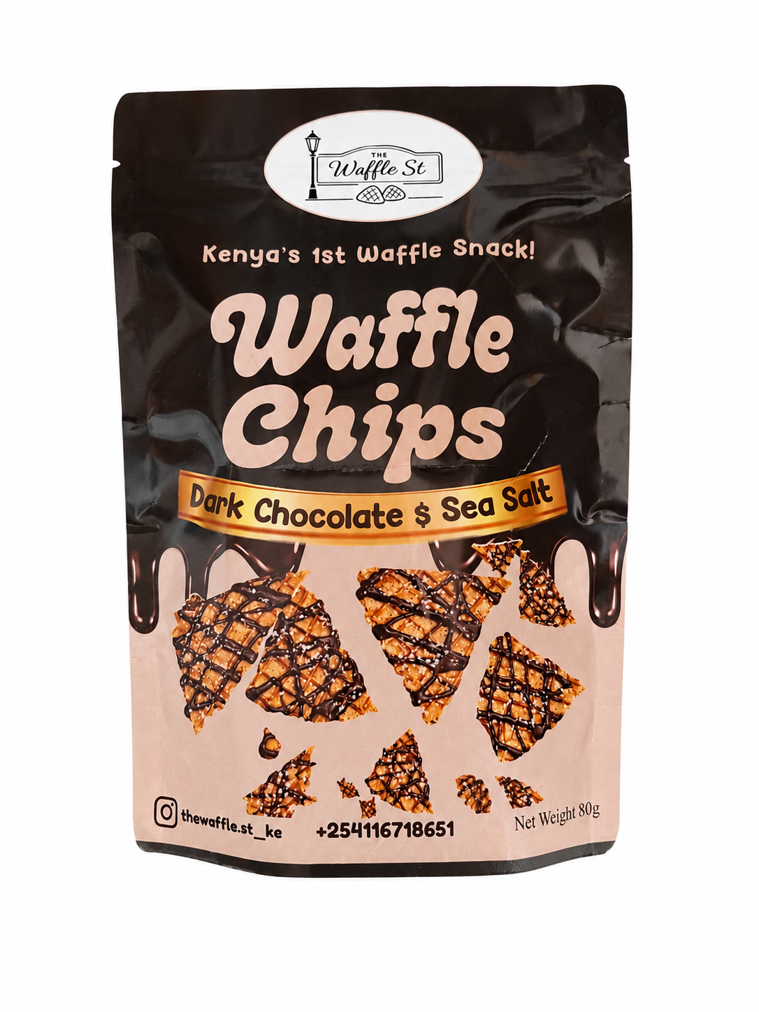 Waffle chips dark chocolate and sea salt 80g_0