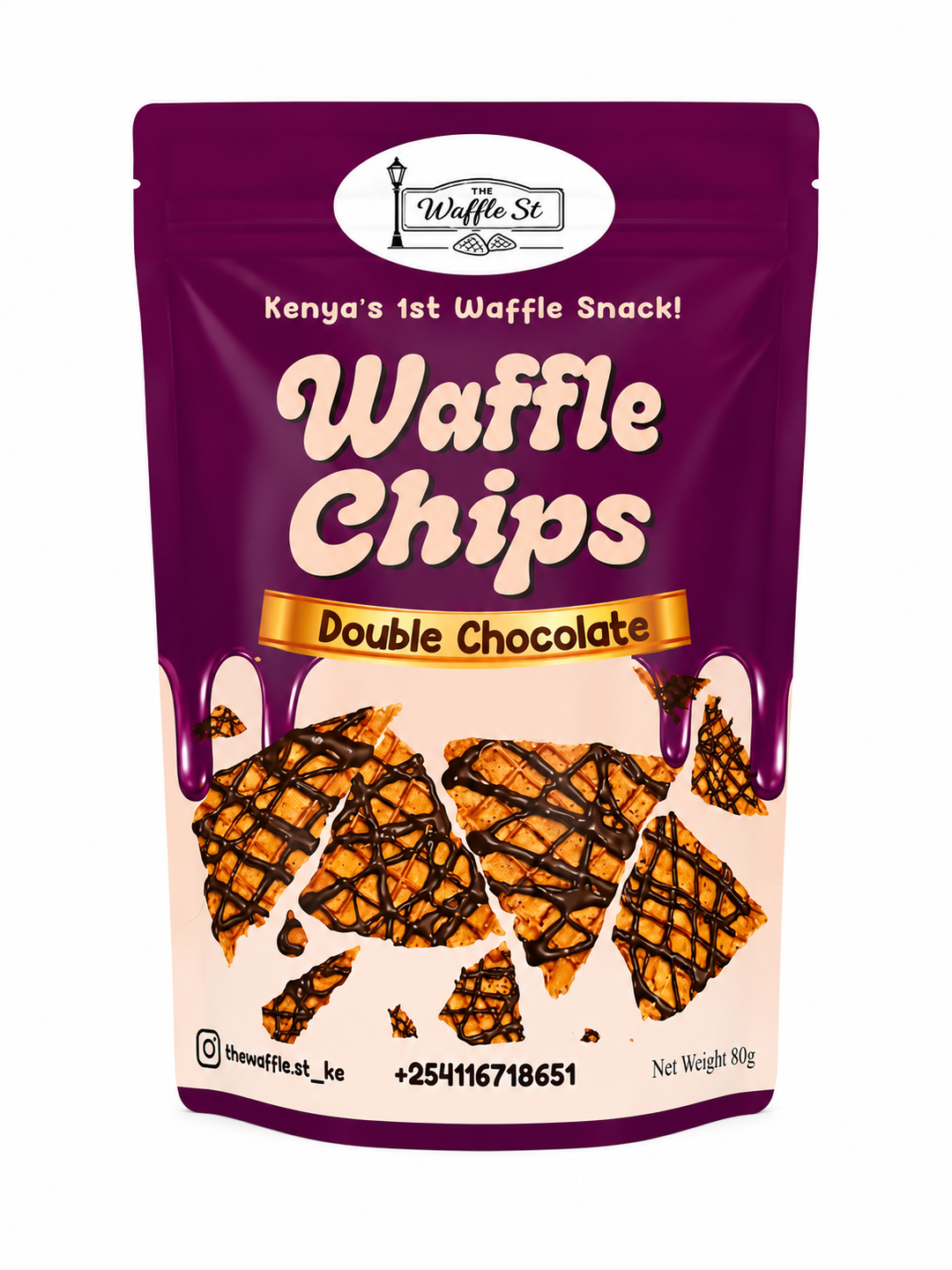 Waffle chips double chocolate 80g
