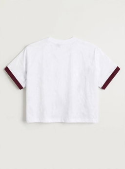 T-shirt Deux Frères – Blanc, Rose poudré & Bordeaux