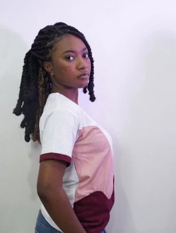 T-shirt Deux Frères – Blanc, Rose poudré & Bordeaux