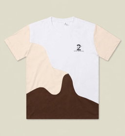 T-shirt Deux Frères – Blanc, Beige & Marron
