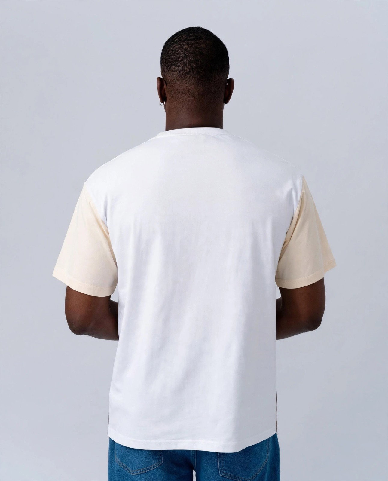 T-shirt Deux Frères – Blanc, Beige & Marron_2